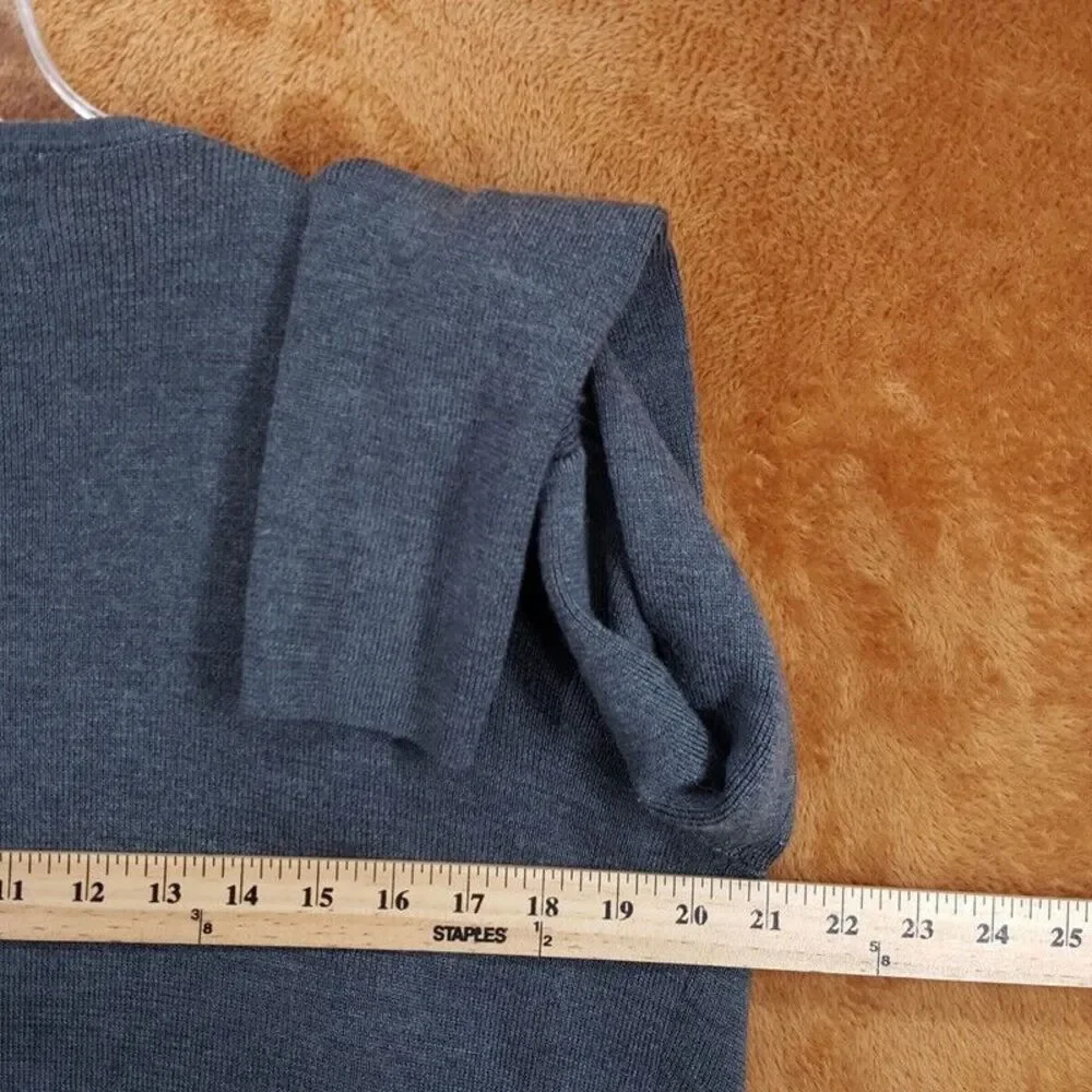 REISS Sweater Womens Medium Gray Open Draped Cardigan Merino Wool Blend - Picture 6 of 8